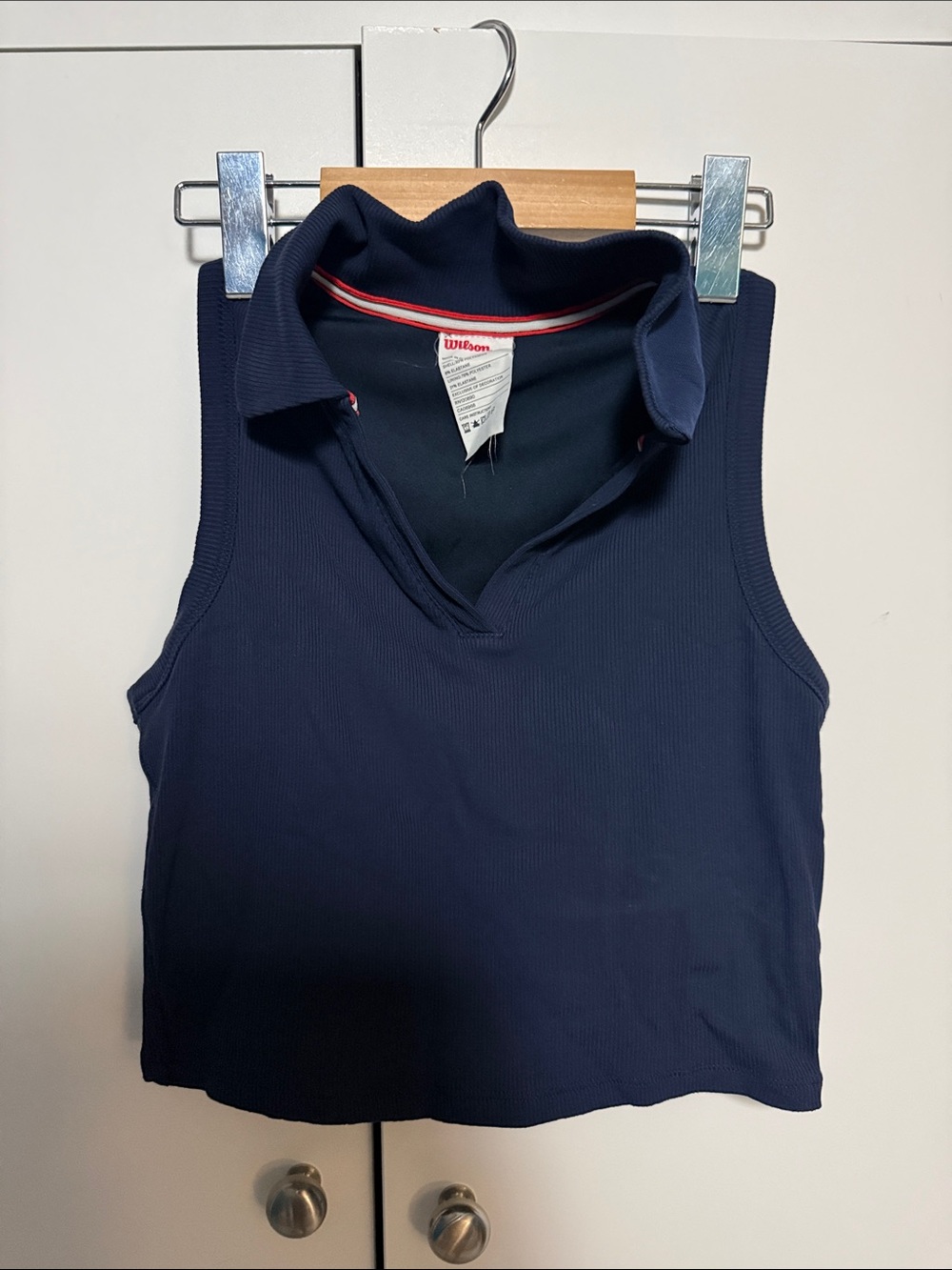 Wilson Navy Sleeveless Collared Tank Top